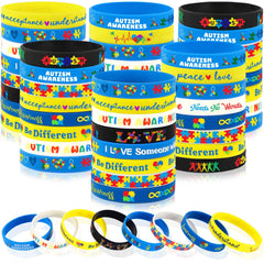 JUNEBRUSHS autism wristbands feature colorful puzzle designs for visibility and support.