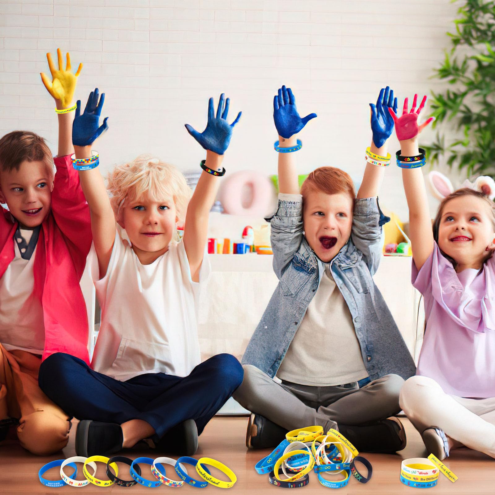JUNEBRUSHS bright colors and puzzle patterns boost attention and conversation starters.