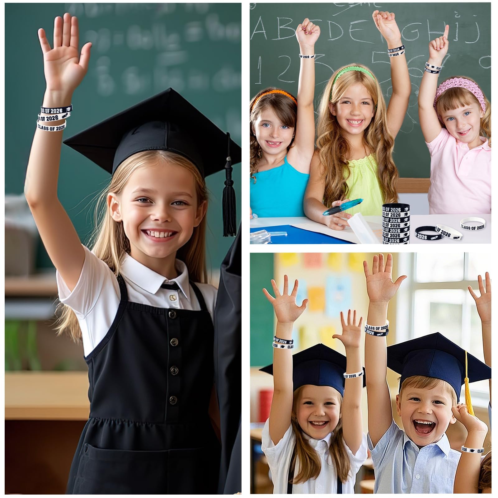 JUNEBRUSHS Class of 2026 bracelet black close-up emphasizes soft, flexible silicone.