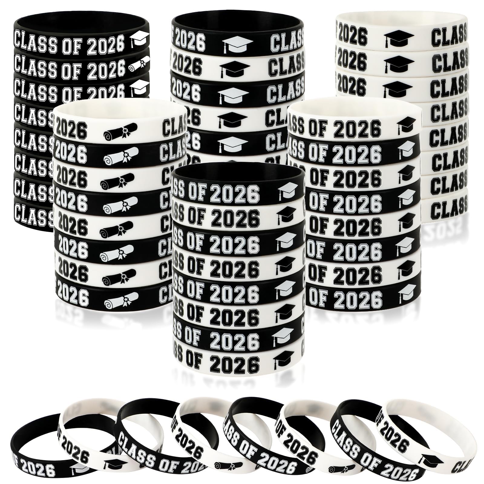 JUNEBRUSHS Class of 2026 bracelet black packaging shows durable, celebratory keepsakes.