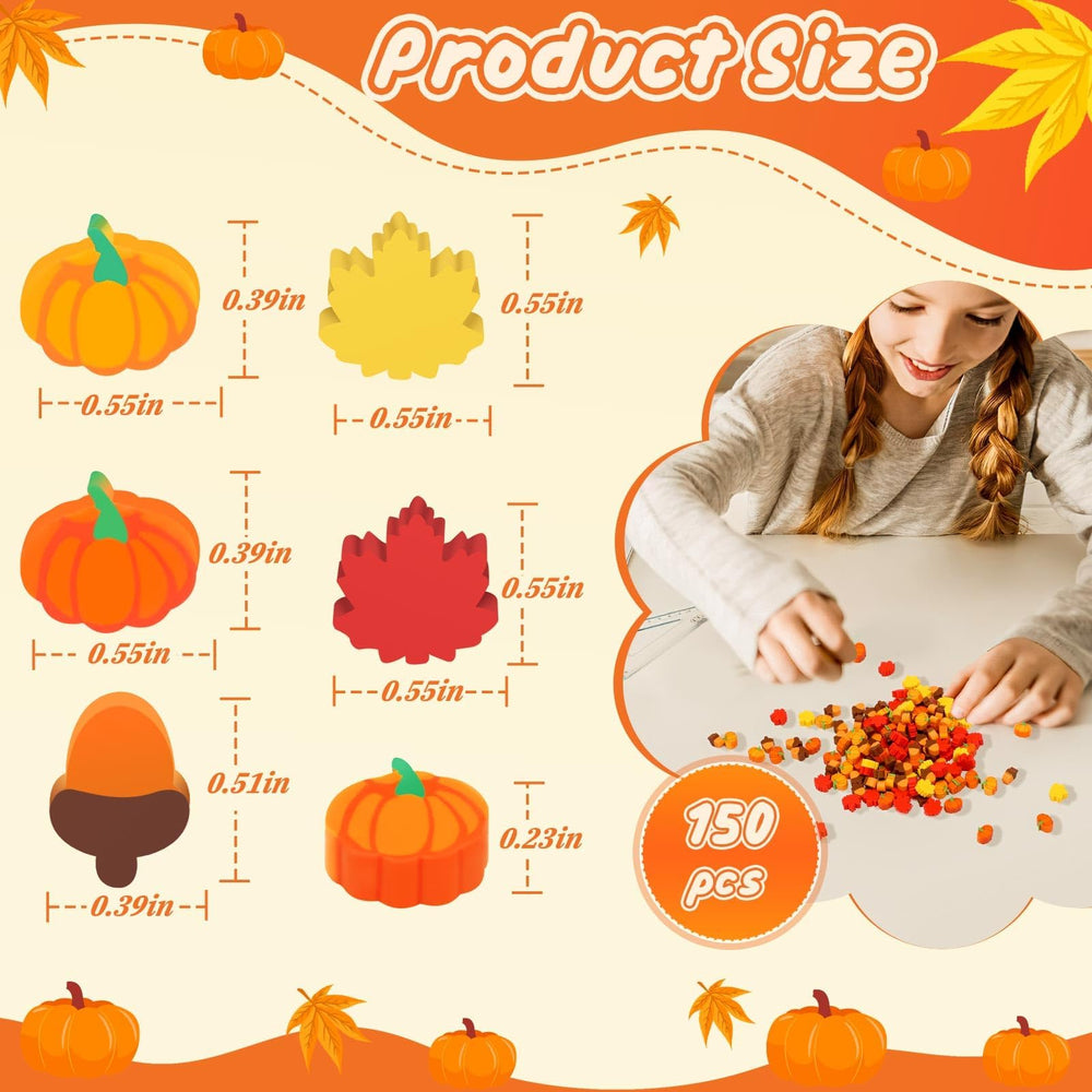 JUNEBRUSHS fall mini erasers red pumpkin design, great for seasonal activities