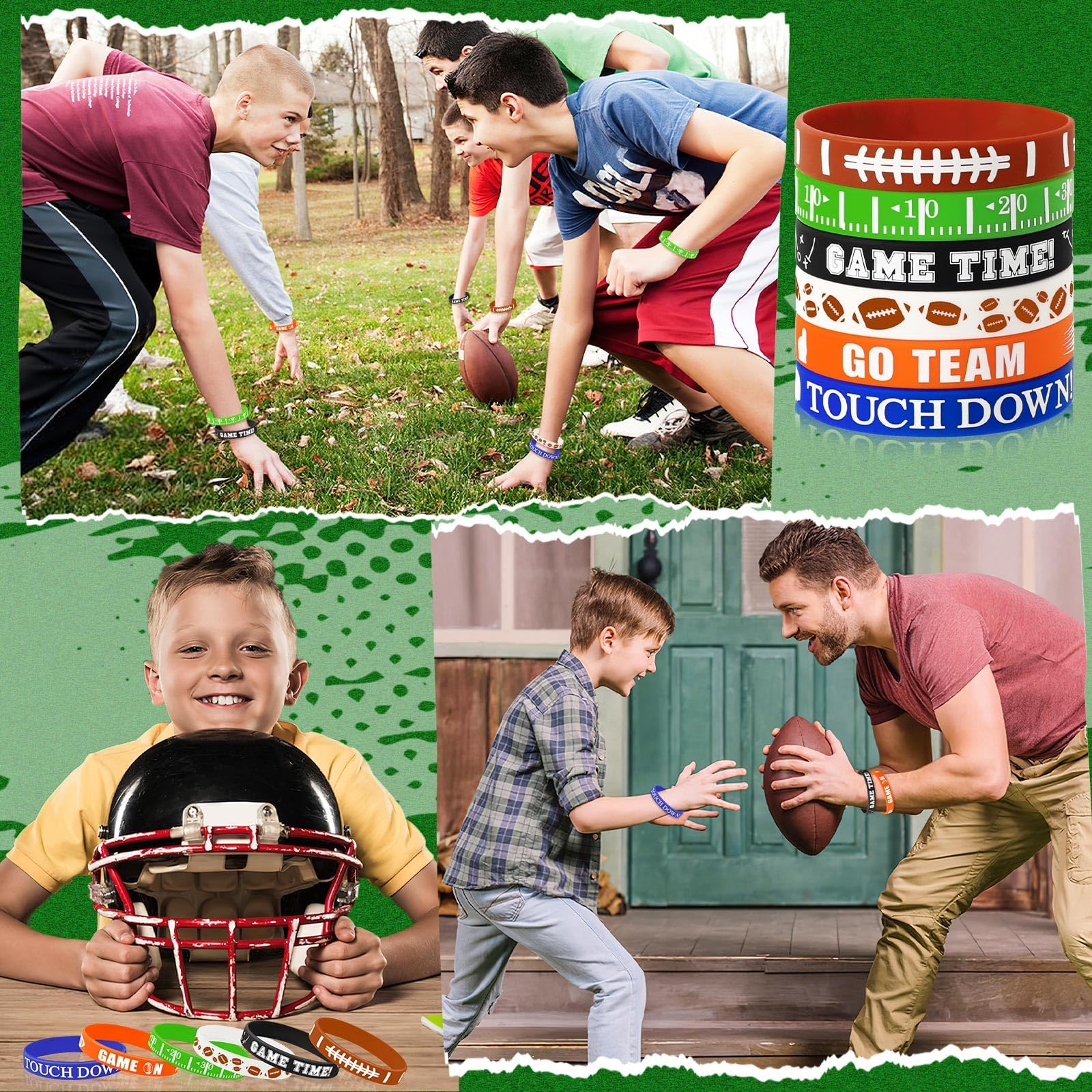 JUNEBRUSHS football bracelets inspire versatile party decor and guest gifts