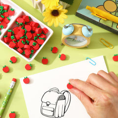 JUNEBRUSHS green leaf detail eraser highlights cute design that engages kids.