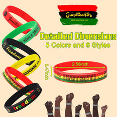 JUNEBRUSHS silicone bracelet featuring Free-ish since 1865 for festive celebrations