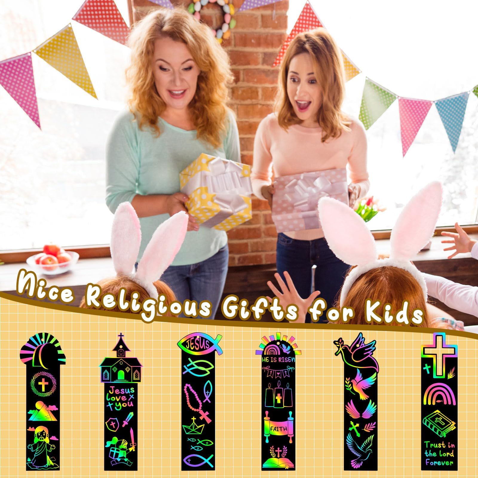 JUNEBRUSHS Jesus resurrection scratch bookmark inspires creative Bible time