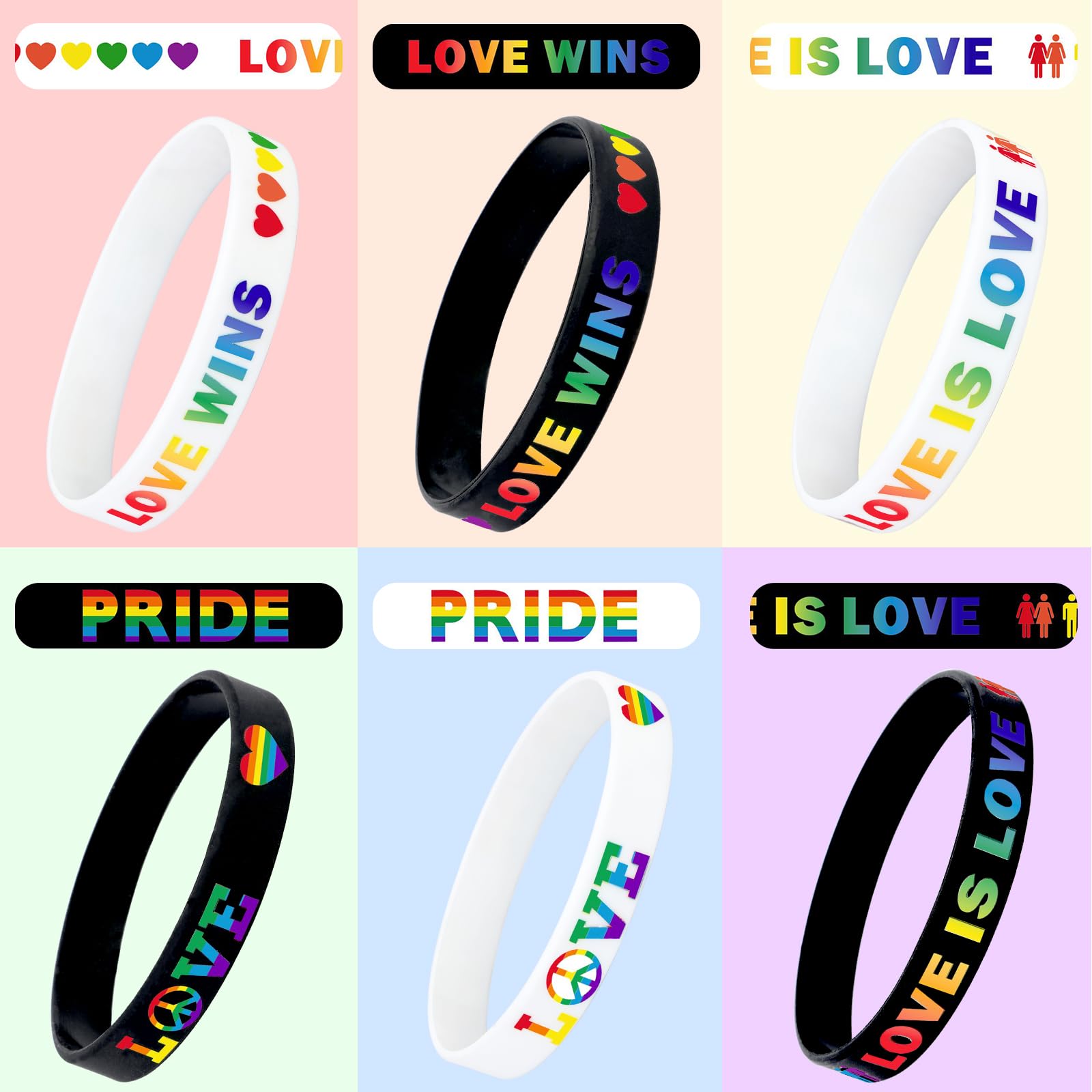 JUNEBRUSHS love is love inscription bracelet conveying equality-minded accessory
