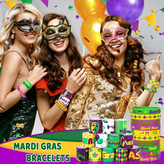 JUNEBRUSHS Mardi Gras designs—masks and crowns create authentic carnival atmosphere.