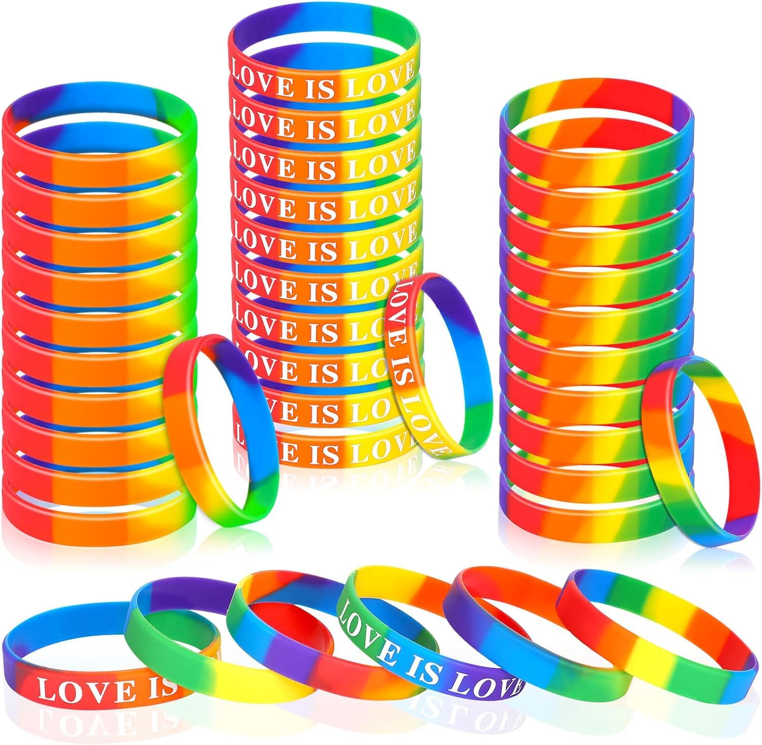 JUNEBRUSHS rainbow design bracelets are durable and comfortable for parades