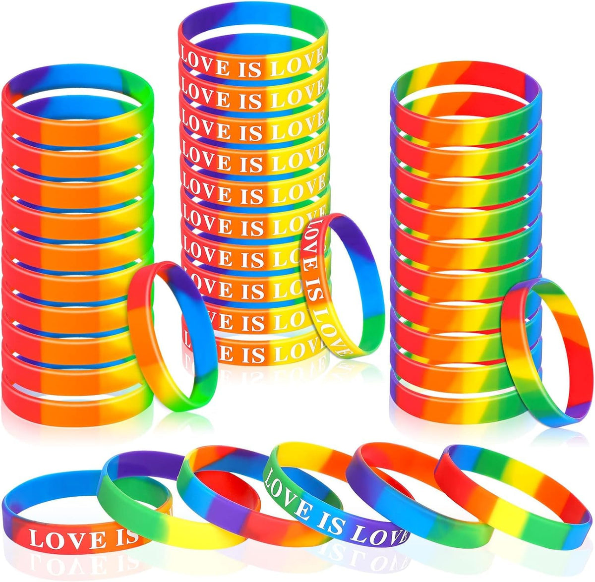 JUNEBRUSHS rainbow design bracelets are durable and comfortable for parades