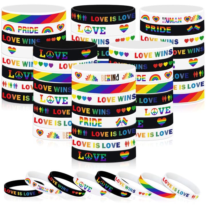JUNEBRUSHS rainbow-pride-bracelet-set with eight vibrant designs for Pride Day celebrations