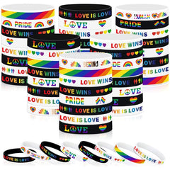 JUNEBRUSHS rainbow-pride-bracelet-set with eight vibrant designs for Pride Day celebrations