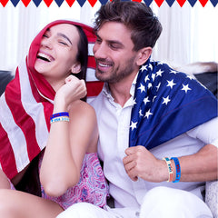 JUNEBRUSHS red white blue wristband suitable for kids and adults.