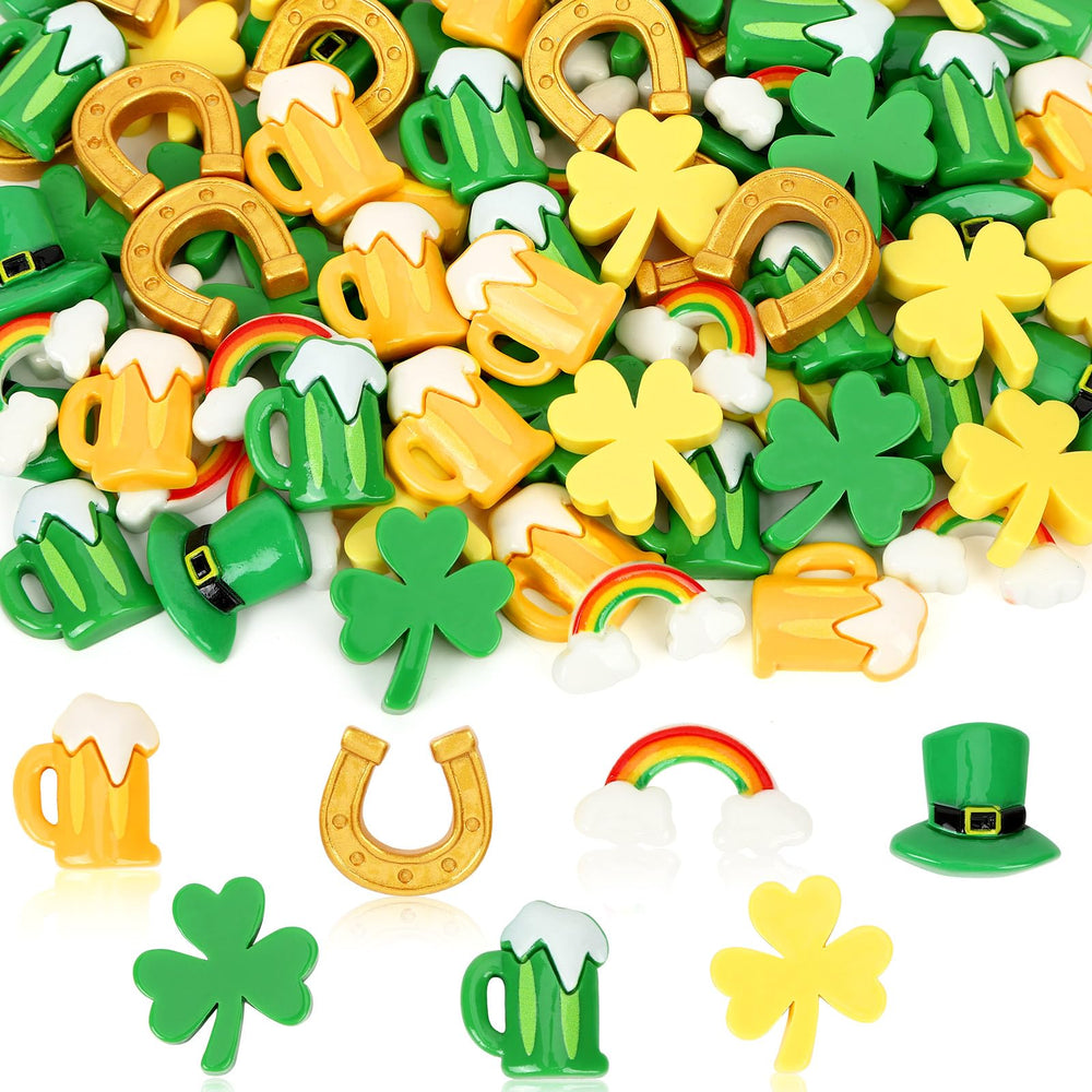 JUNEBRUSHS St Patrick's Day hats mini figurines add festive table decor accents.