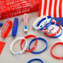 JUNEBRUSHS six-design patriotic bracelet set for versatile gifting.