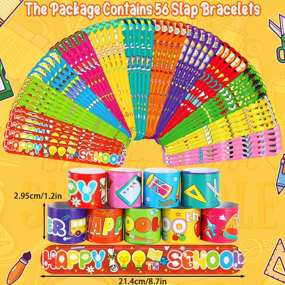 JUNEBRUSHS 100 Days bracelet with blackboard motif, great for student prizes and 100th day celebrations.