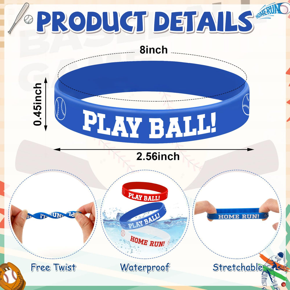 JUNEBRUSHS baseball bracelet design D, comfortable 8-inch size for most wrists
