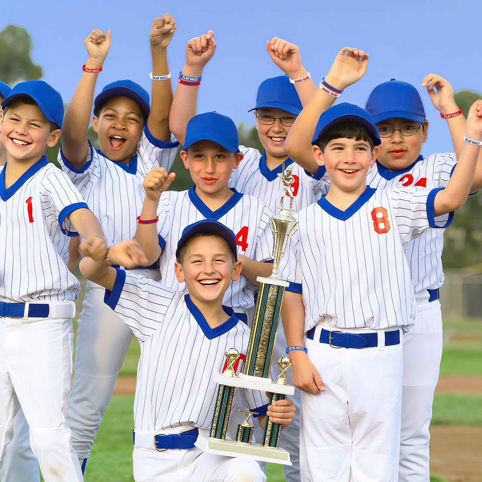 JUNEBRUSHS baseball bracelet design F, versatile to pair with other wearables