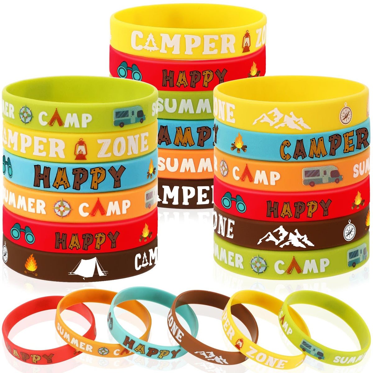 JUNEBRUSHS bear motif bracelet, durable silicone wear for camping and outdoor parties