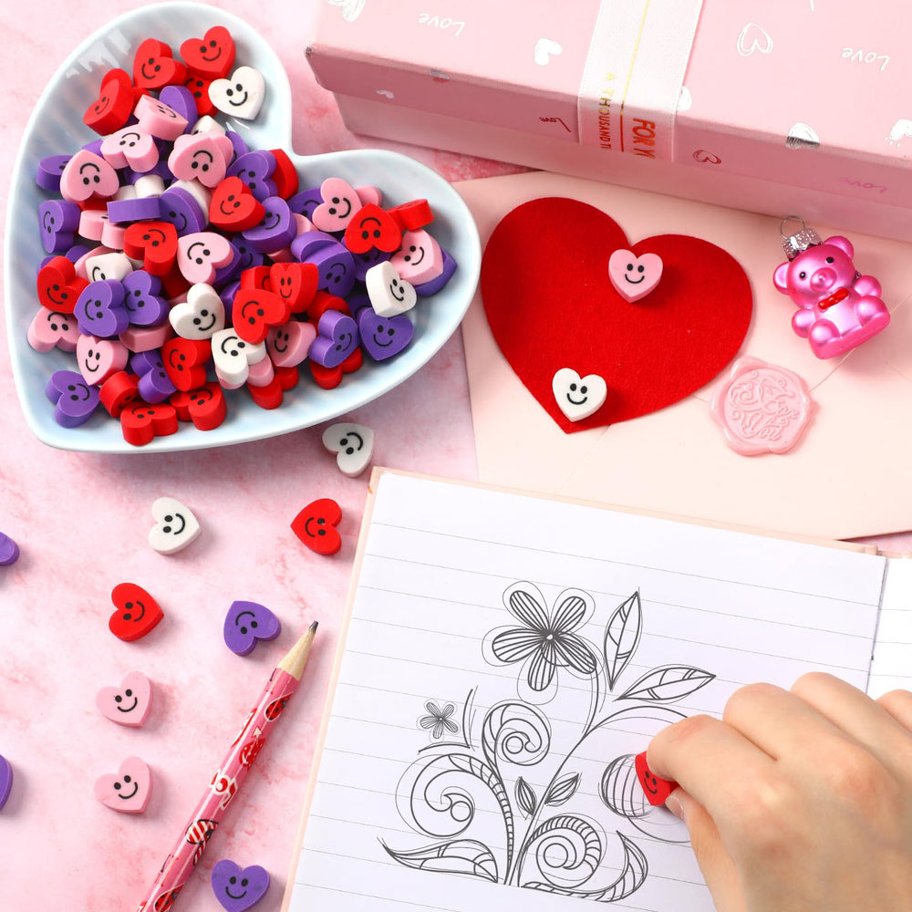 Valentine designs in white, pink, purple, and red for gifts.