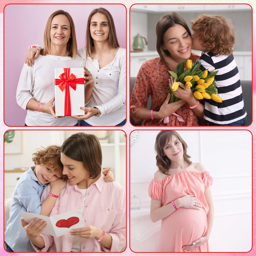 JUNEBRUSHS bracelets in pink and white hues, soft tones for Mother’s Day outfits