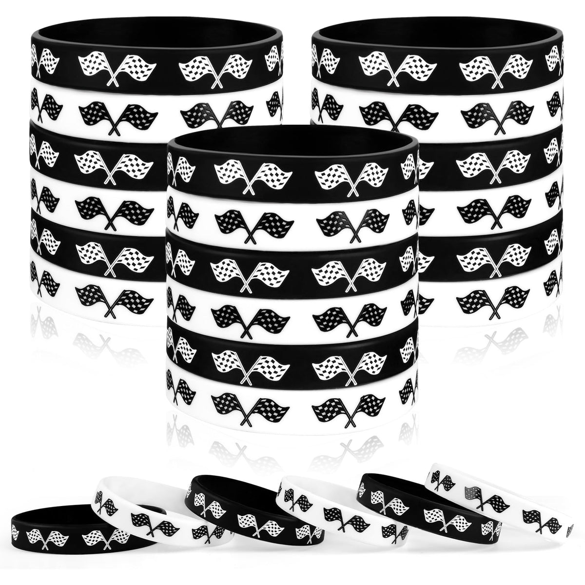 JUNEBRUSHS race car bracelet pack offers durable, versatile party favors for guests.