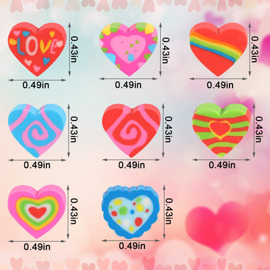 JUNEBRUSHS Valentine pattern erasers enhance art and notes