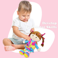 June Garden Dressy Friends Belle colorful design attracts toddlers for sustained play.