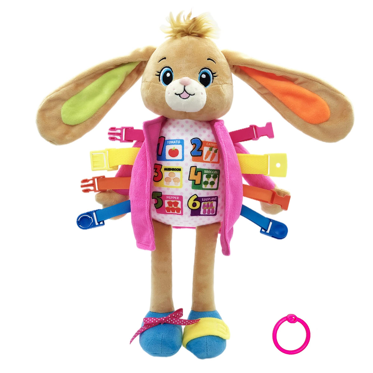 June Garden Dressy Friends Bunnie cognitive board enhances early learning of numbers and shapes