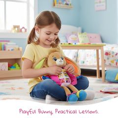 June Garden Dressy Friends Bunnie zipper play invites tactile interaction and motor engagement
