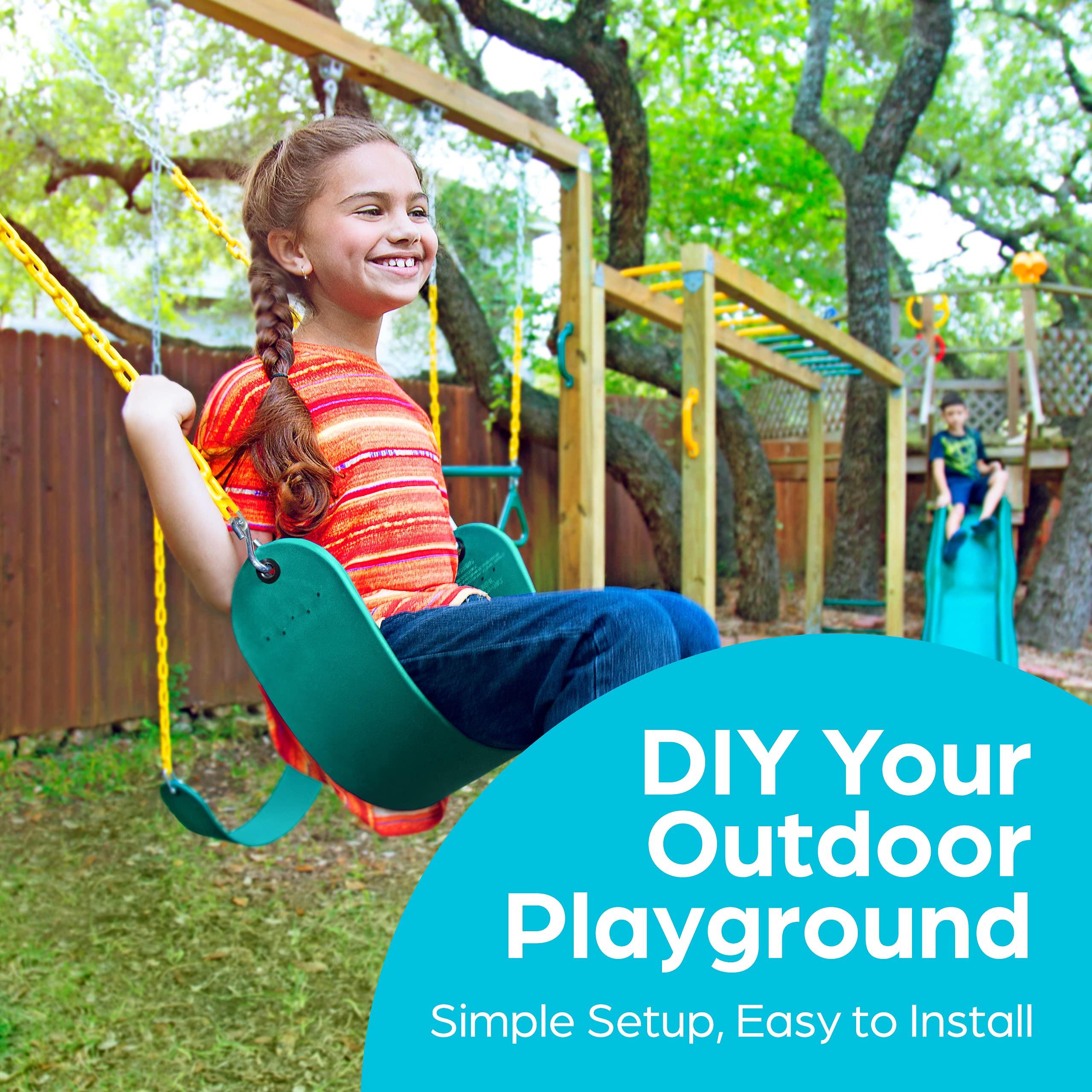 Jungle Gym Kingdom pirate ship wheel weatherproof for durable treehouse or swing set.
