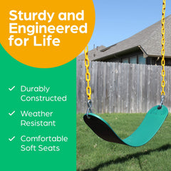 Jungle Gym Kingdom preassembled seats simplify quick backyard upgrades