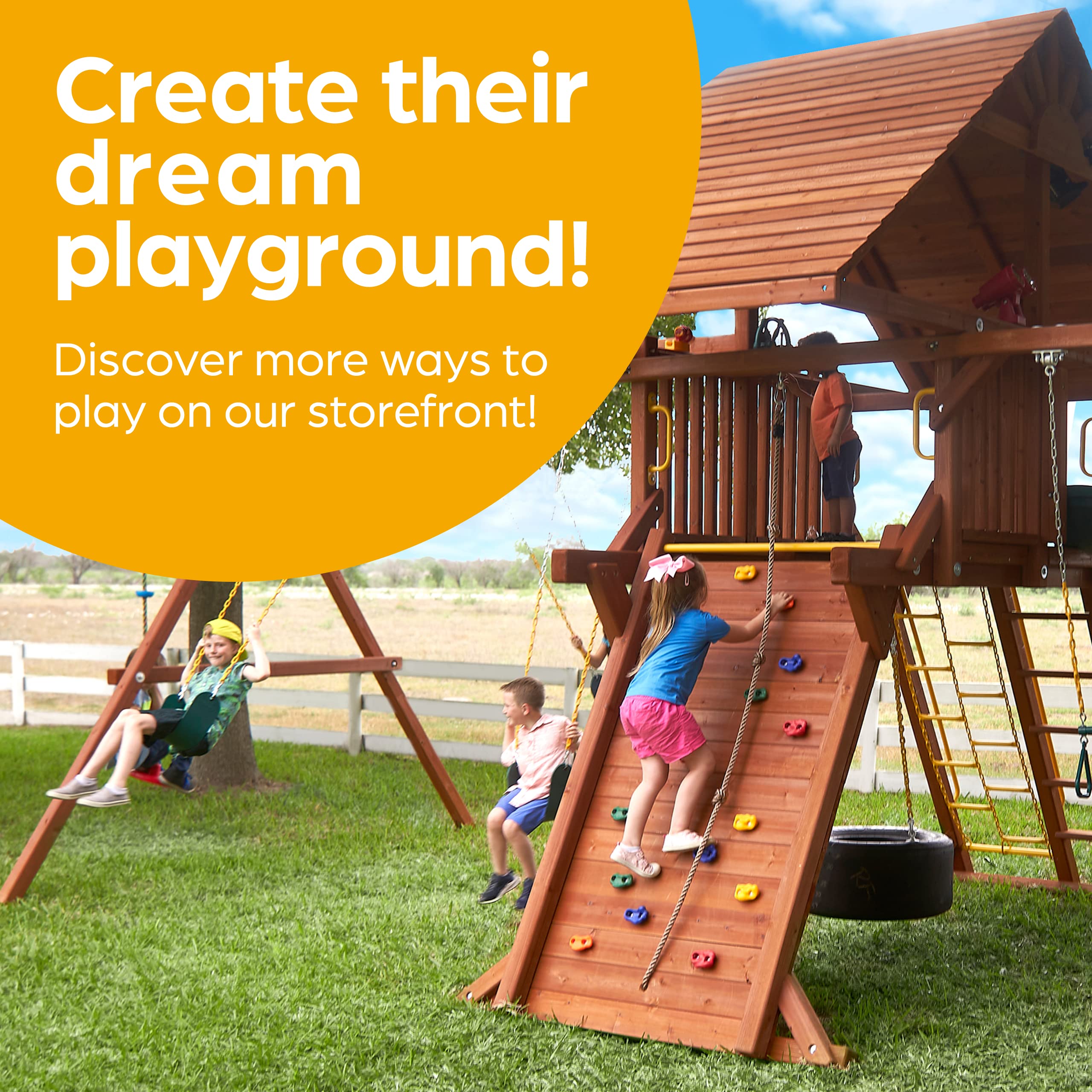 Sturdy steel frame supports energetic outdoor play