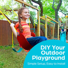 Jungle Gym Kingdom two hooks for secure attachment on swings.