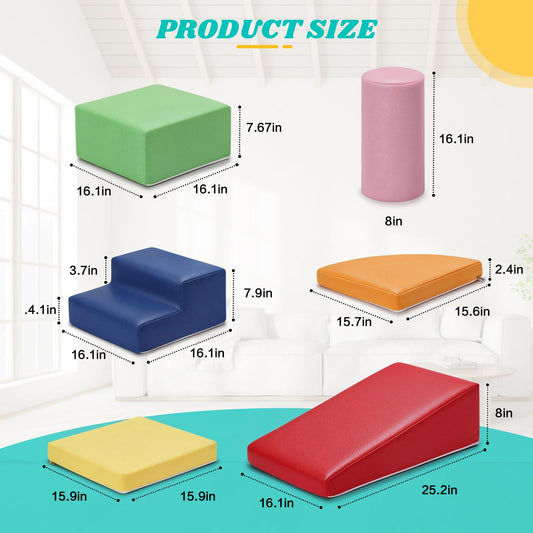 JungleDove cylinder foam climbing block delivers stable support for baby climbs.