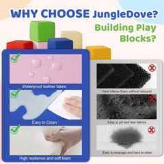 JungleDove waterproof PU leather blocks with easy wipe-clean surface.