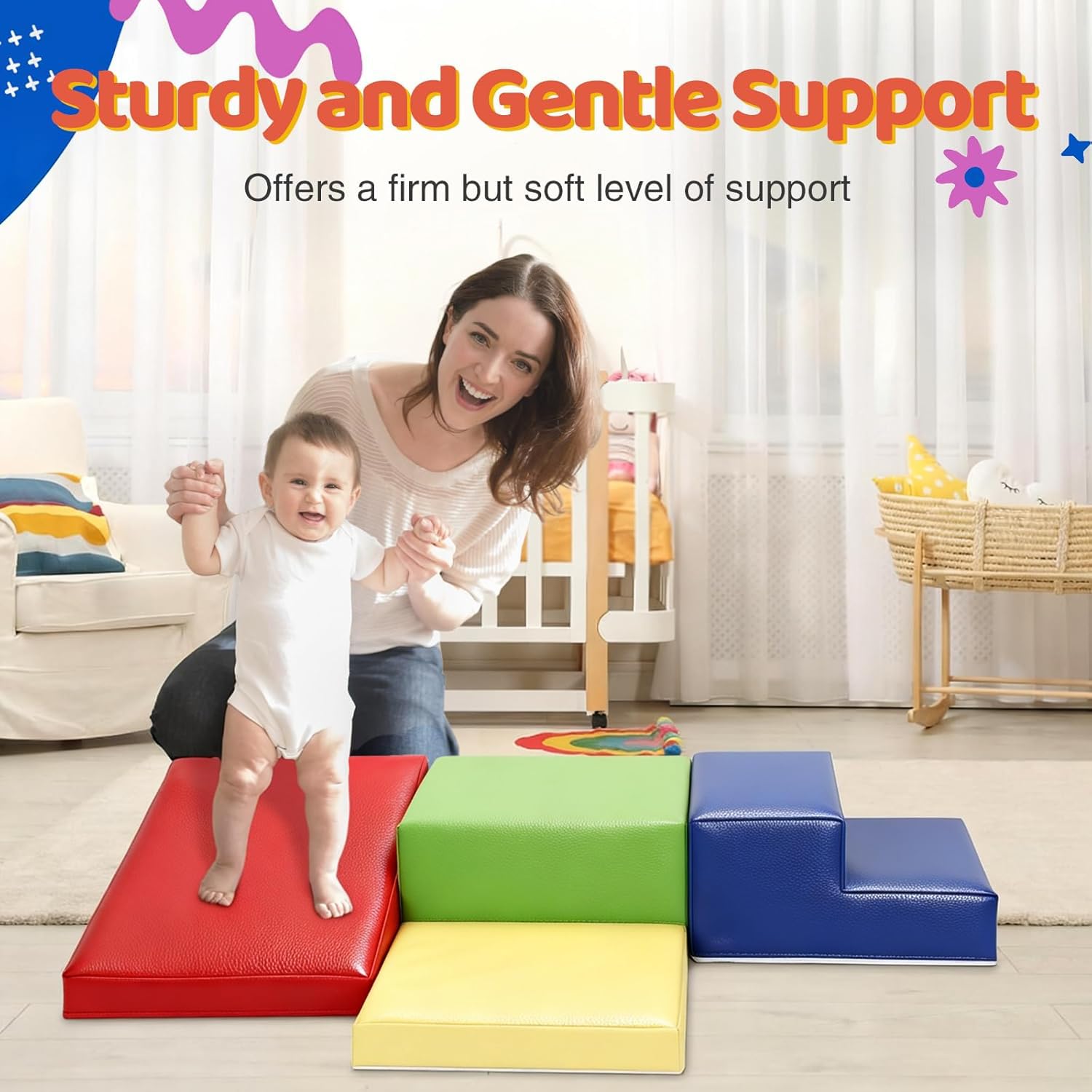 JungleDove foam climbing block set assembled shows a complete play gym