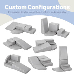 JungleDove 4-piece foam set in gray showing cohesive leather design