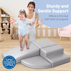 JungleDove non-slip base on foam blocks aids stability during play