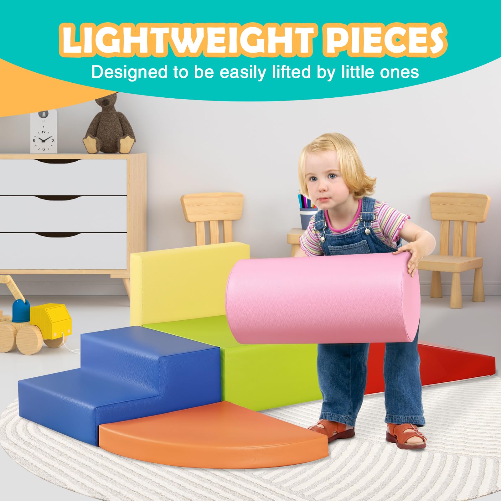 JungleDove small rectangle foam block encourages safe stacking and balance.