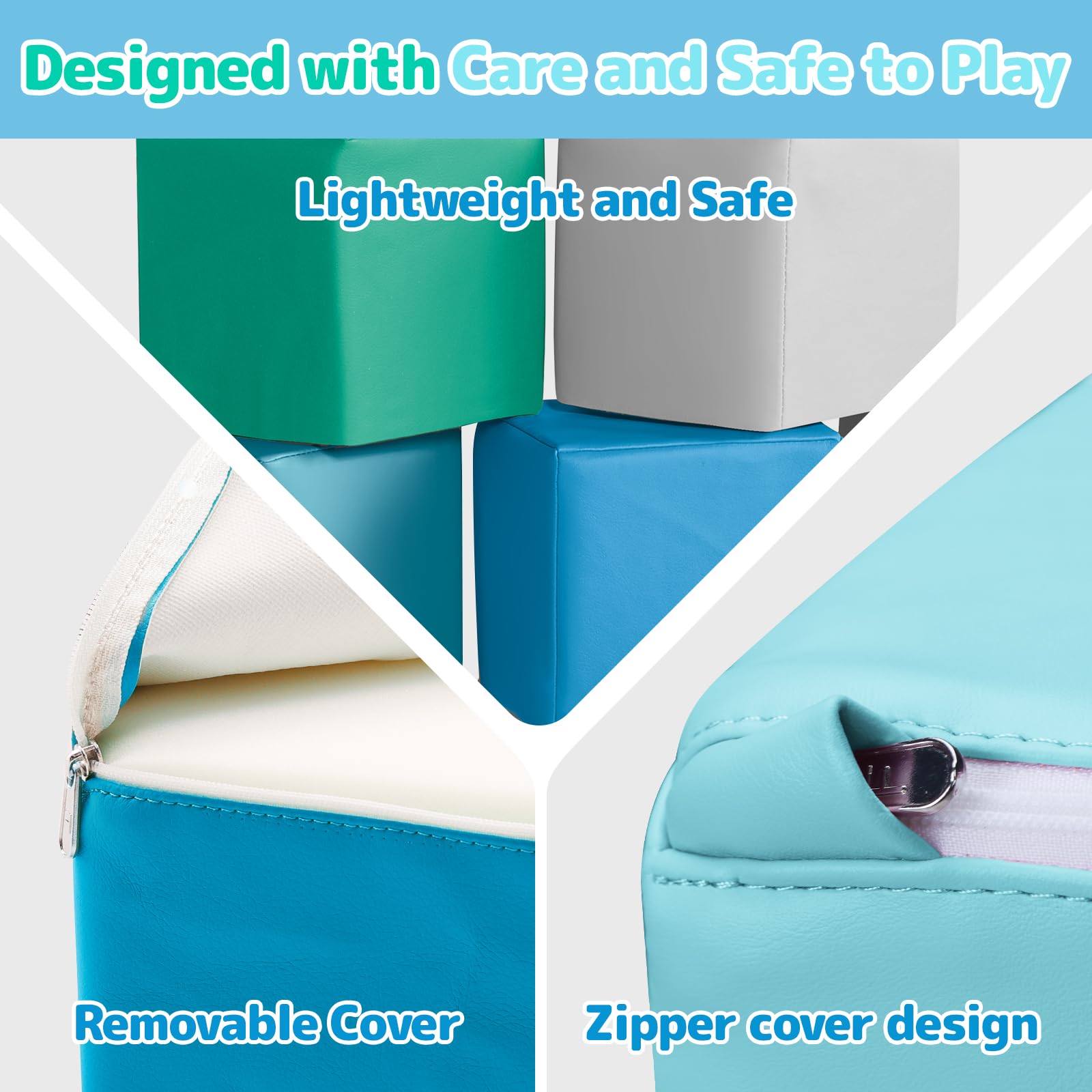 Toddlers explore balance with JungleDove soft foam blocks in indoor play