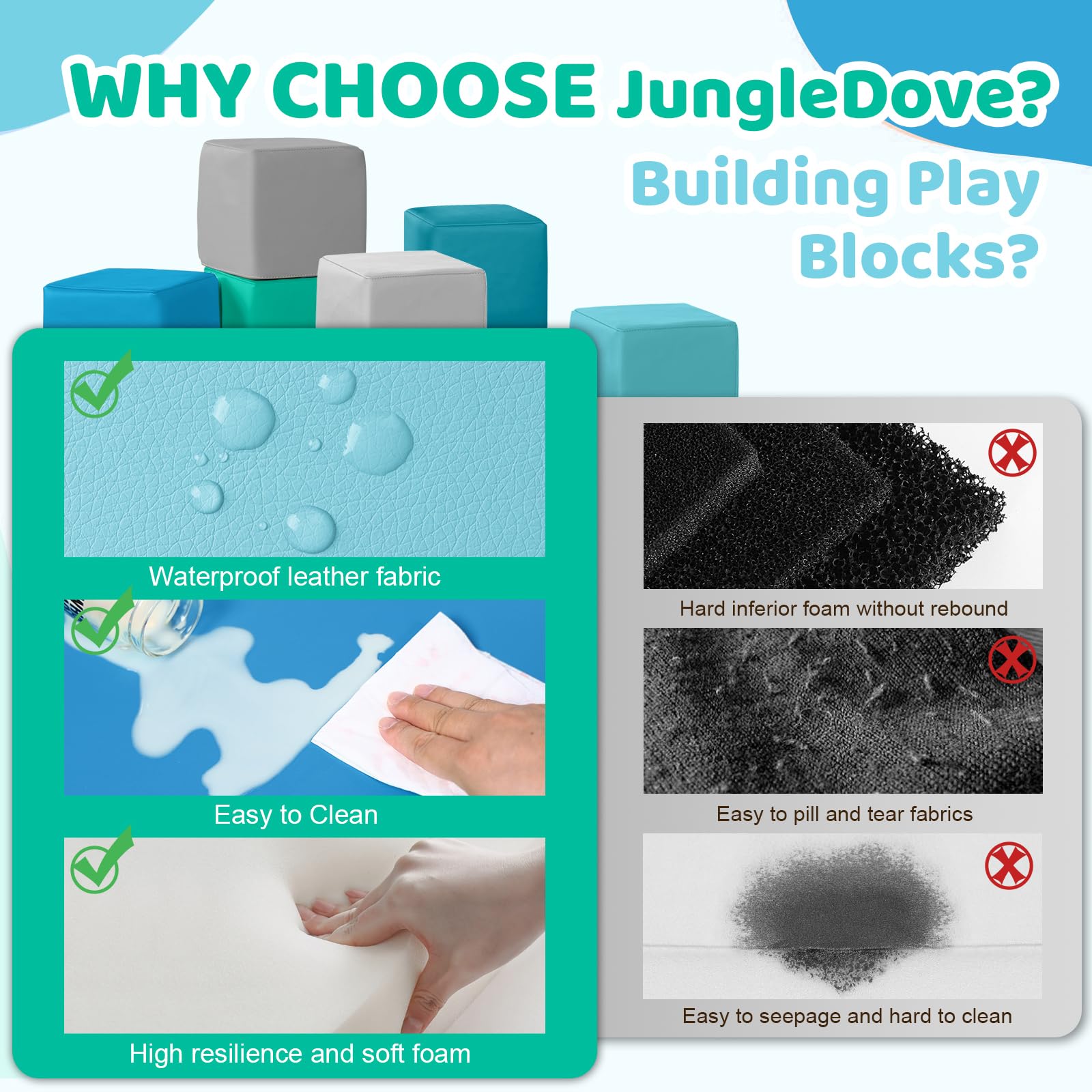 JungleDove toddler building scene showing safe, soft blocks for indoor play