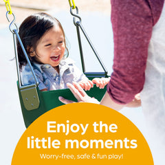 Jungle Gym Kingdom baby swing closeup, durable materials for daily use