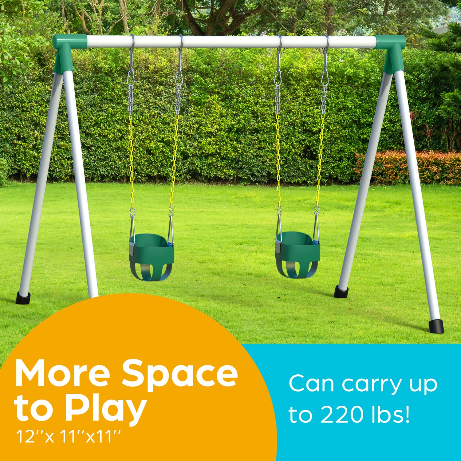 Jungle Gym Kingdom fully assembled swing, ready to hang right away