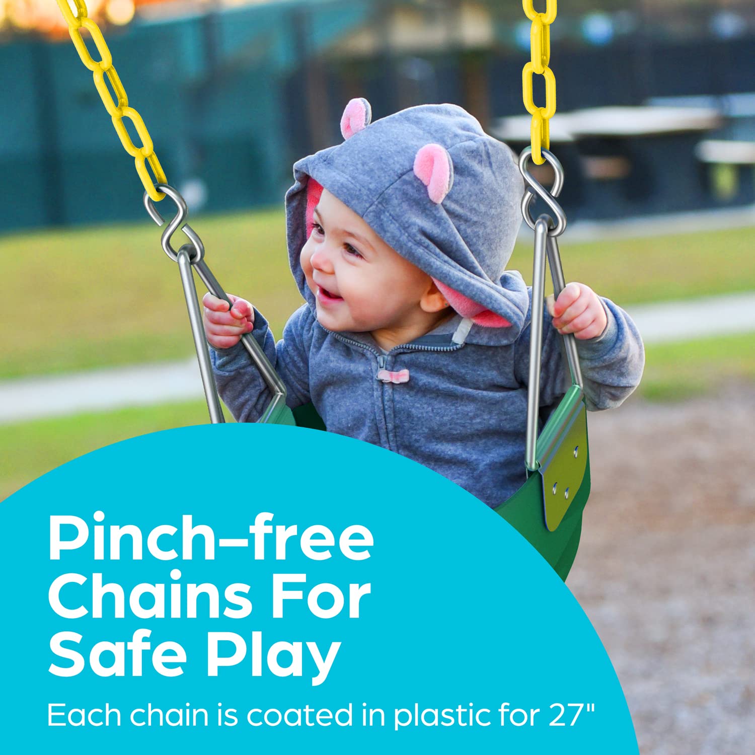 Jungle Gym Kingdom high-back bucket seat, added back support for toddlers