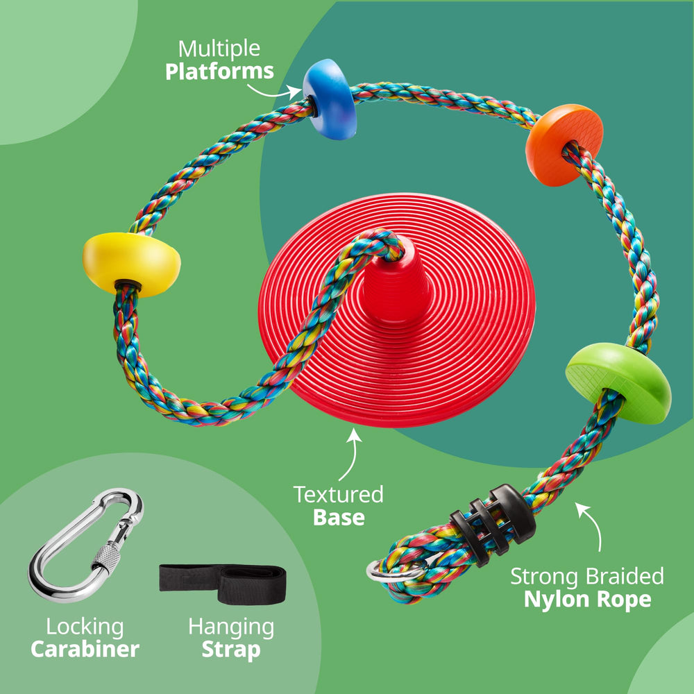 Jungle Gym Kingdom four-foot strap helps adjust swing height for lasting fun.