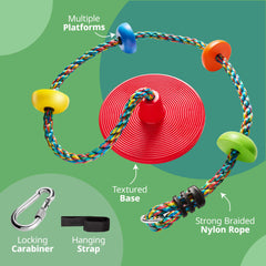 Jungle Gym Kingdom four-foot strap helps adjust swing height for lasting fun.