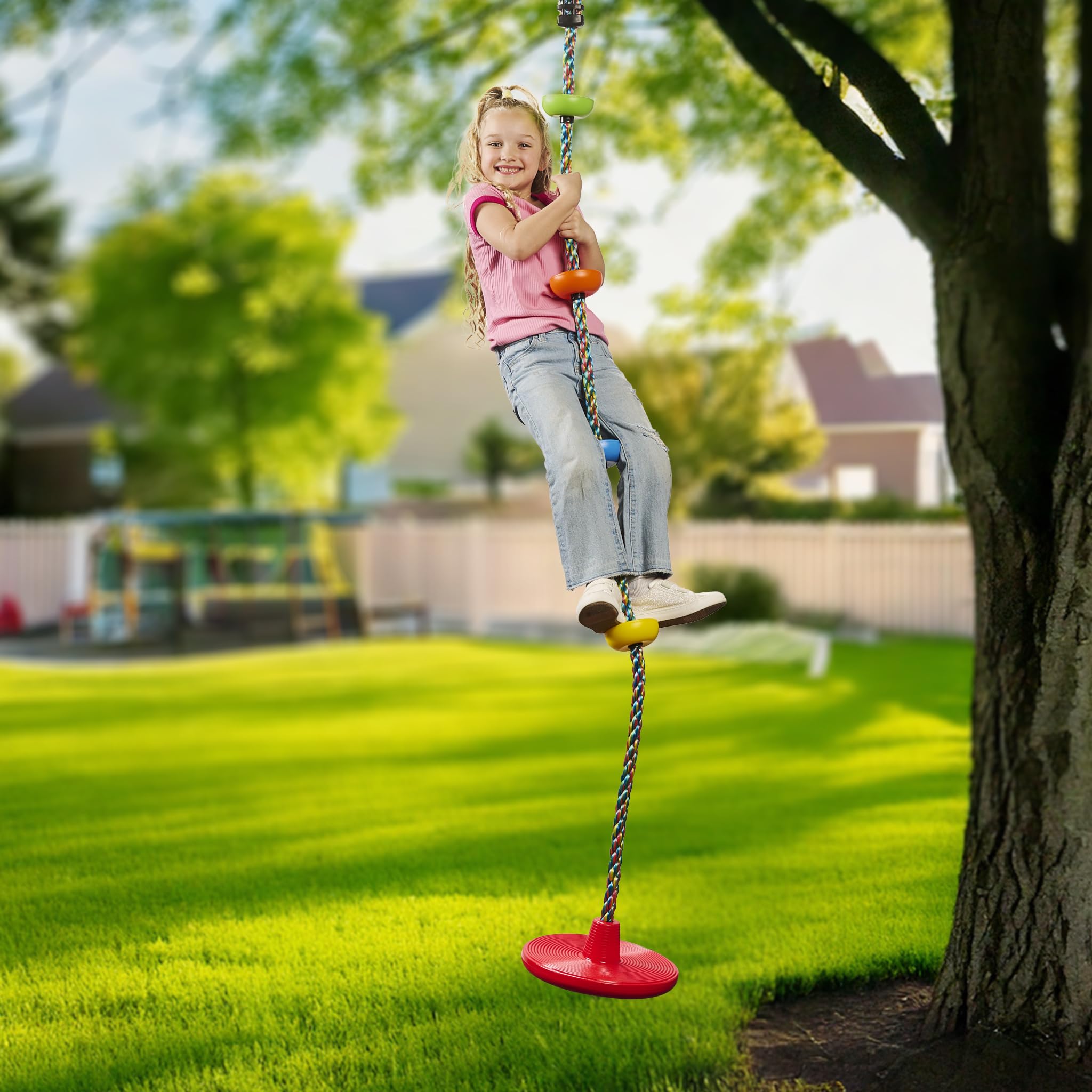 Jungle Gym Kingdom kids enjoying the swing demonstrates active outdoor creativity.