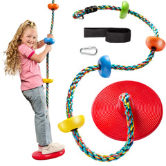 Jungle Gym Kingdom tree swing seat disc red provides fun and safe outdoor play for kids.