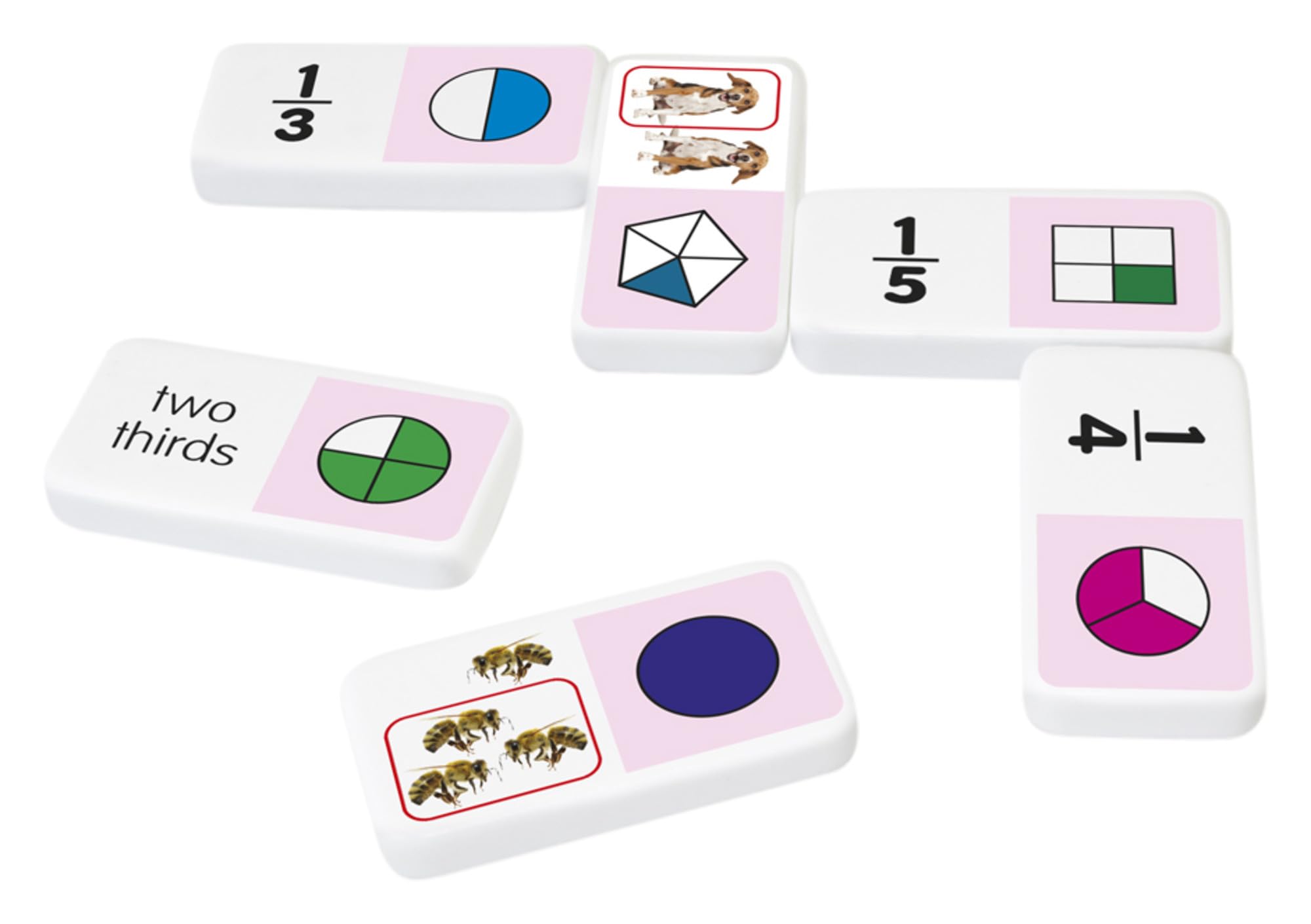 Junior Learning JL485 fraction dominoes for children learning through play.