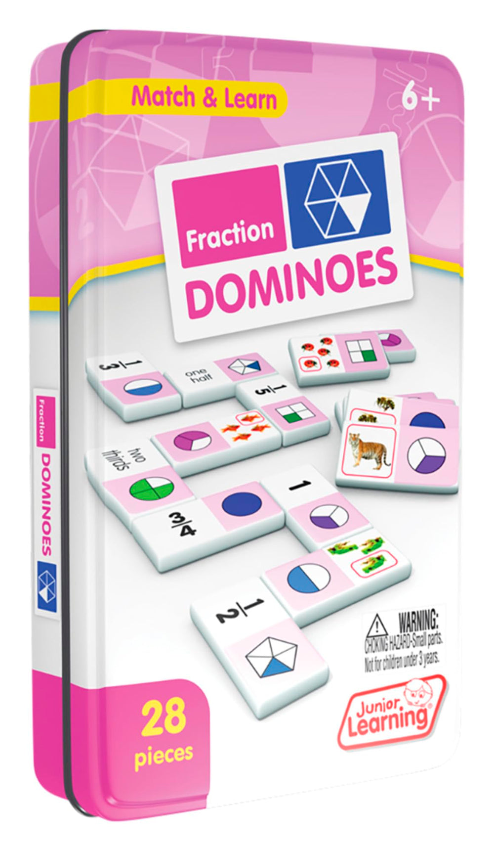 Junior Learning JL485 fraction dominoes number matching game promotes hands-on math.